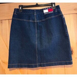 Vintage 90s Tommy Hilfiger Denim Miniskirt Size 12 No Back Pockets